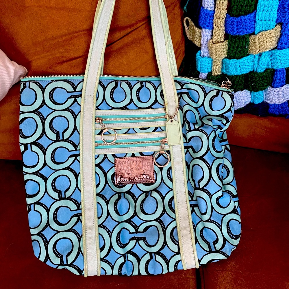 Funky Patterned Coach Bag - image 1